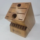 CUTCO Wood Knife Block 18 Slot Slanted Design Natural Oak  Made in USA