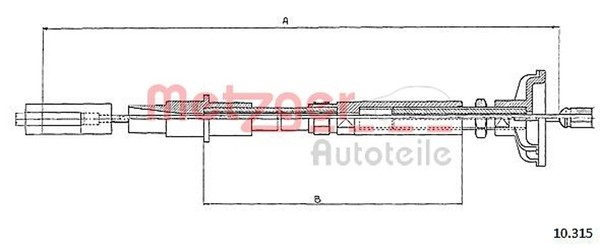 Kupplungsseil Kupplungszug Metzger Autoteile 10.315 FüR VW Golf Jetta 155 14 16-image