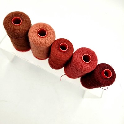 Genziana and Aurifil Wool Blend Color 5 Deep Warm Red Browns Embroidery Spools