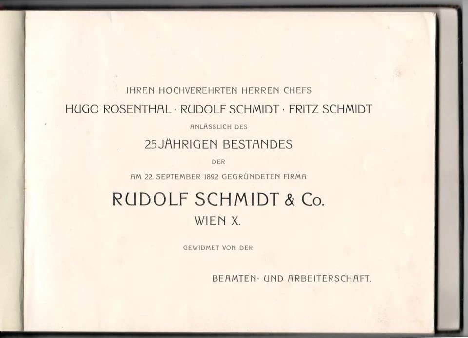 Fotobuch Stallwerk Rudolf Schmidt, Wien, Munitionsfabrik im WK1, 1892 - 1917 - Bild 2 von 4