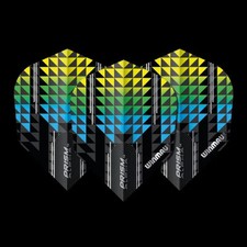Winmau Prism Alpha Black, Yellow  Blue 6 Standard Extra Thick Flights