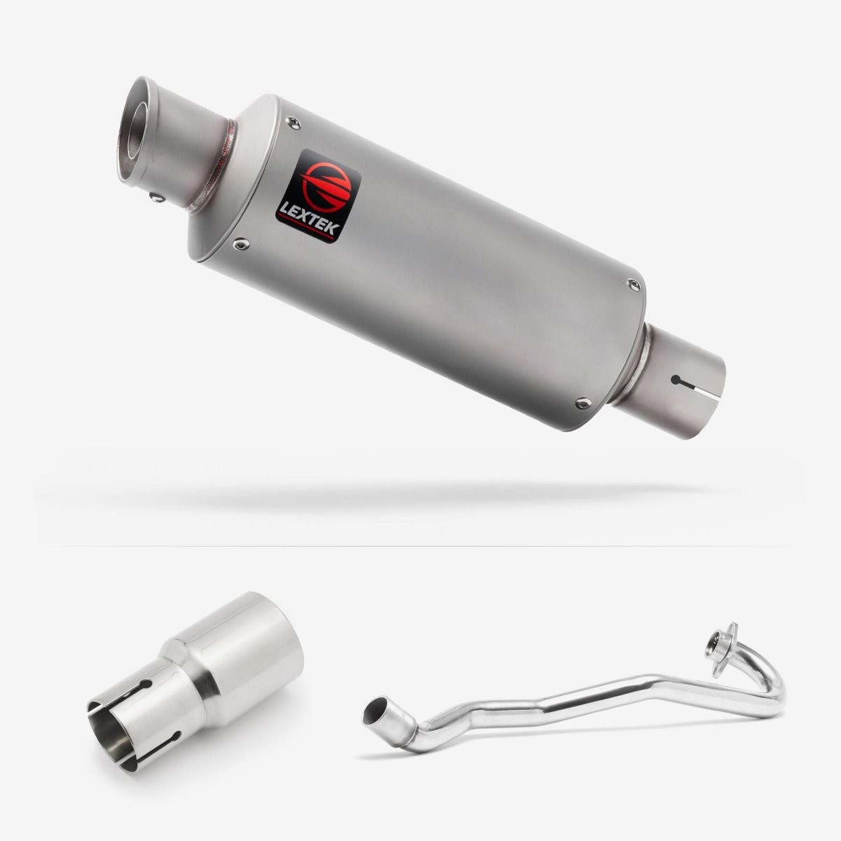 Lextek Stainless Steel GP1 Matt 240mm Exhaust System Silencer Chrome Polished
