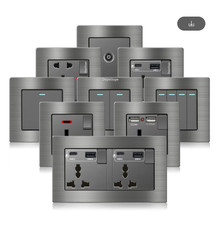 UK 13A Wall Socket Type-C 18W Fast Charge Alu...