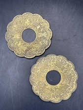 Pair of Bronze Bobèches Candle Holder - Knight Decorated Candlestick