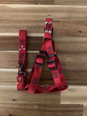 Luxury Inspired Dog Harness Leash Puccii Style Small Red Fashion Design Clothes
