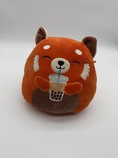 8 inch Hot Topic EXCLUSIVE Seth the Red Panda Squishmallow with Boba Milk Tea