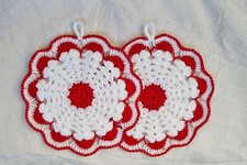 Coppia di presine fatte a mano a uncinetto in cotone 100%  Idea Regalo