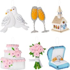Bucilla Felt Ornaments Applique Kit Set Of 6-Newlywed Keepsakes