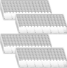 32 Pack 6 Inch Mini Rulers Bulk Plastic Small with Inches and Clear