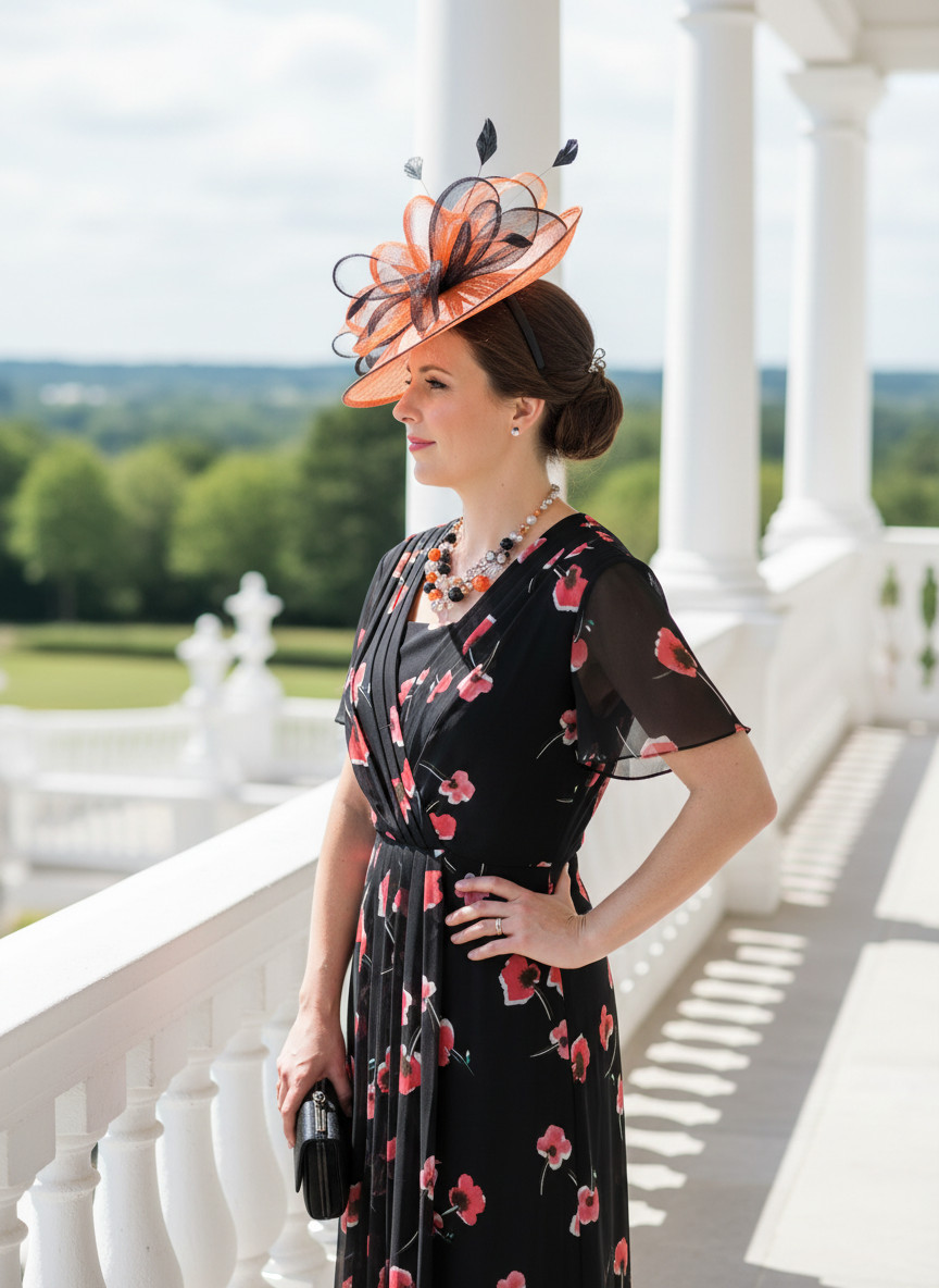 New Jacques Vert Dress 16 18 20 Chiffon Pleated Black Faux Wrap Floral RRP £159 image 5