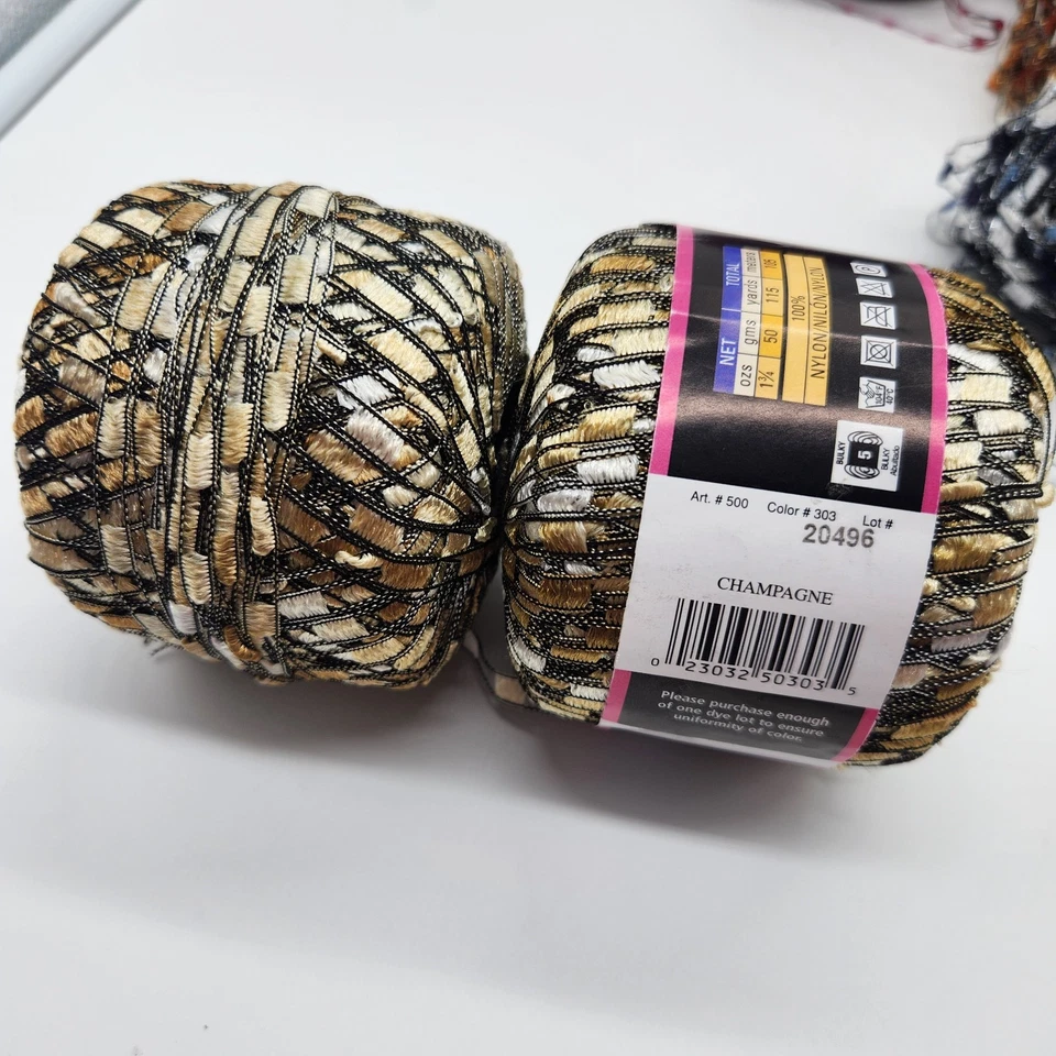 Lot Of Lion Brand Trellis Shimmering Lacy Ribbon Yarn Various Colors - Image 4 of 4