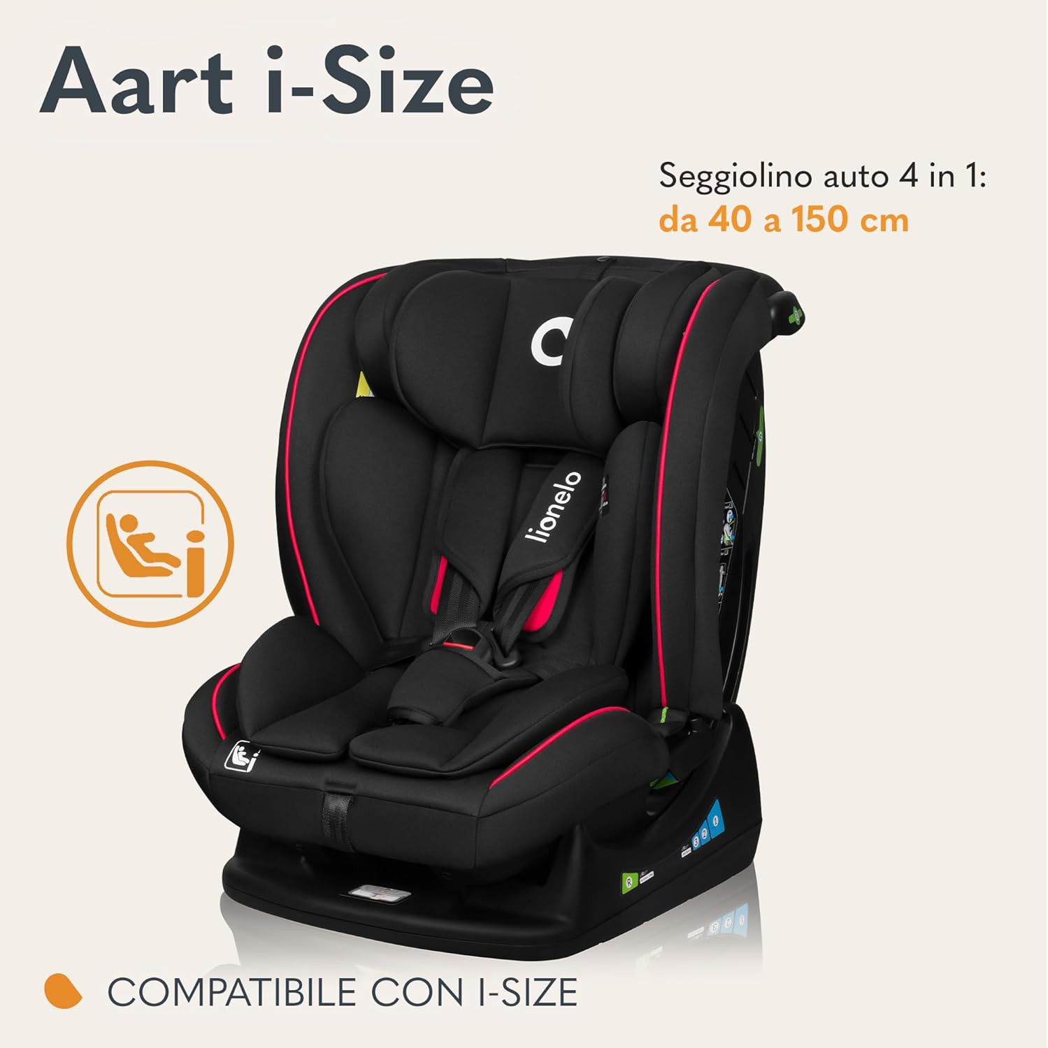 AART I-SIZE Seggiolino Auto per Bambini 40-150 Cm, Montaggio Con Cinture Di Sicu foto 2