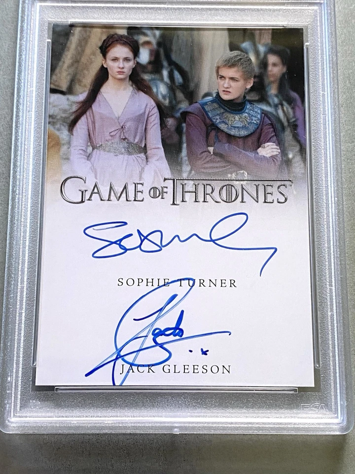Game of Thrones Rittenhouse Auto Card Dual Sophie Turner Jack Gleeson PSA 9 - Image 2 of 3