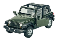Welly Jeep Wrangler Rubicon Ohne Dach Green 1:34 Die Cast Metal Neu Im Kasten