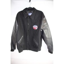 Vintage National Cheerleaders Association Champion Varsity Jacket Black Leather