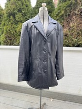 Wilsons Leather Black Mid-Length Leather Coat - Size Large - Flawless