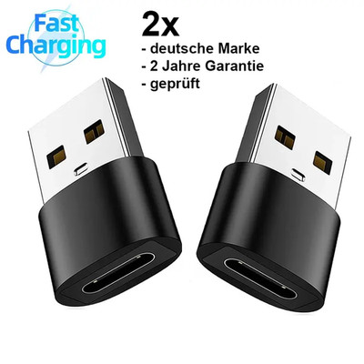 2x USB A auf USB C Adapter OTG -USB Stick Laptop Samsung Xiaomi Datenübertragung