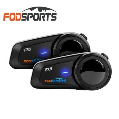 2X FX6 Gegensprechanlage Motorrad Intercom Bluetooth Headset 1000M 6 Reiter FM