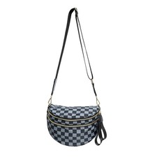 Checkered Crossbody Bum Bags for Women Large Nylon Belt Purse Fanny Packs Bag...