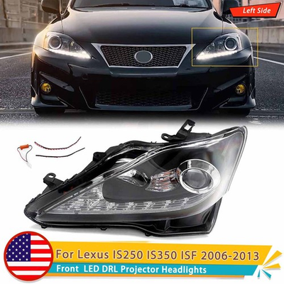 #ad #ad For 2006 2013 Lexus IS250 IS350 LED Turn Signal Projector Headlights Left Side $152.99