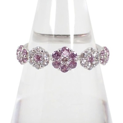 [Pre-owned] Ponte Vecchio K18WG Pink Sapphire/Diamond Ring / US size 5 / j246-14