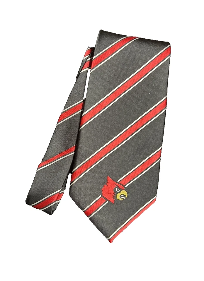 Corbata para hombre Louisville Cardinals rojo universitario/negro a rayas Foto 3 de 4