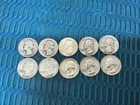 LOT - 10 Washington Silver Qtrs, 90% Silver, Circulated, Ungraded, Various Dates