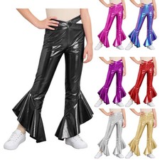 Kids Girls Dancewear Performance Trousers Theme Party Flared Pants Fashion Show