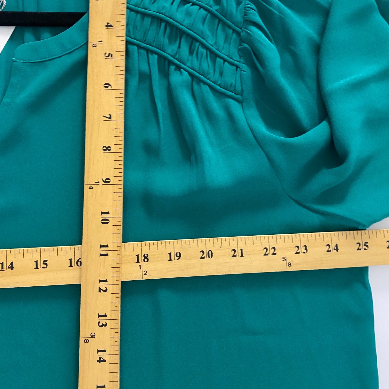 Daniel Rainn Rachel Relaxed Blouse Size 2XL Balloon 3/4 Sleeves Green