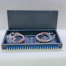24-Port Fiber Rack Mount Box with LC/UPC Adapters Single Mode Fiber Pigtails