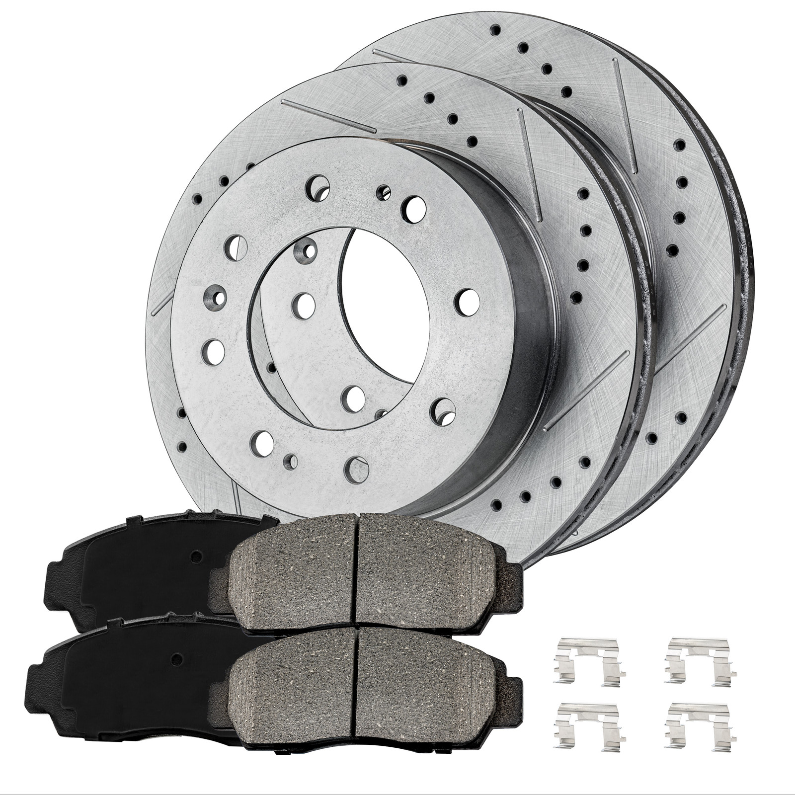 Rear Brake Kit Rotors + Ceramic Pads for GMC Sierra 3500 2004-2006