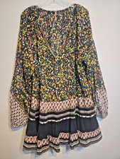 Free People Boho Tunic Free Style with Gold Trimming Sz L.