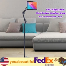 360° Adjustable Height Cell Phone Tablet iPad Gooseneck Holder Mount Floor Stand