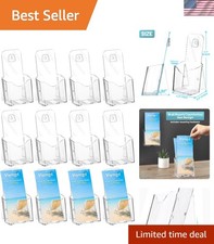 Brochure Holder Stand, 12 Pack 4 inches Acrylic Pamphlet Display Stand Wall M...