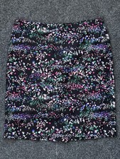 Talbots Petite Black and Multi Color Floral Print Pencil Skirt Size 8P