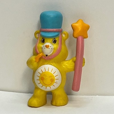 Vintage 1984 Care Bears Funshine Bear PVC Figure Top Hat Star Wand Mini 2''