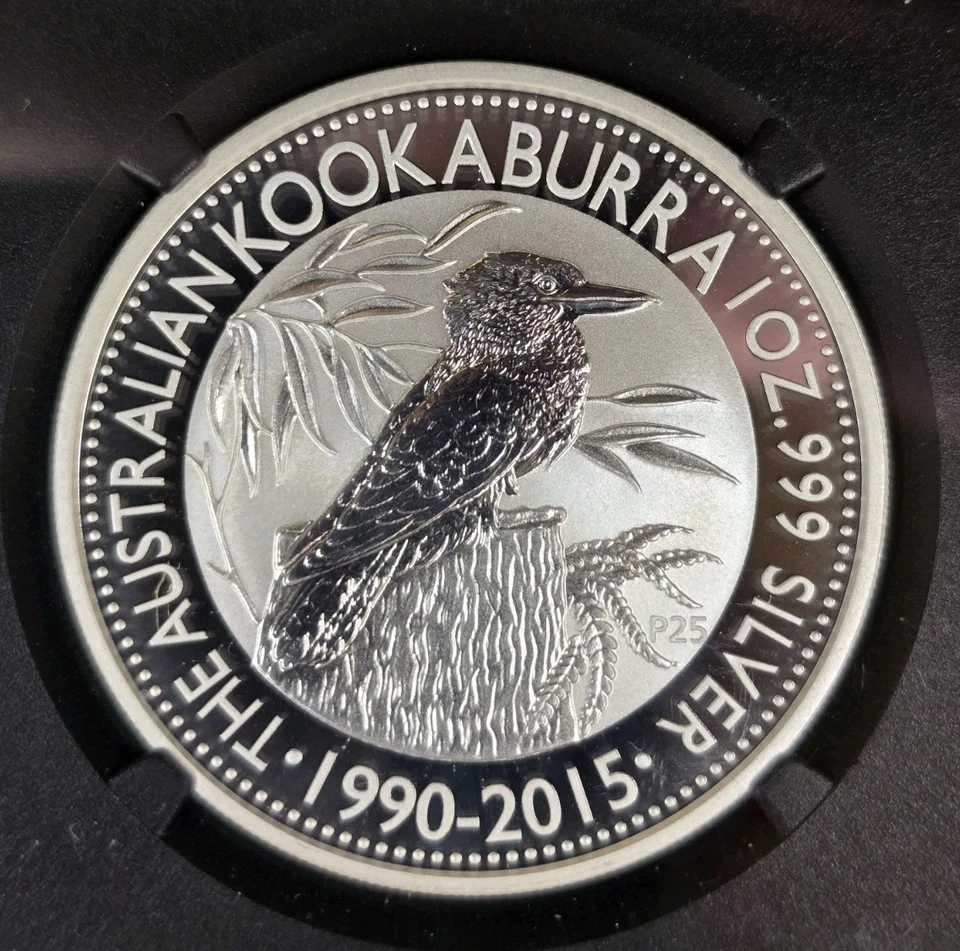 Australia 2015P plata $1 Cucaburra 25 aniversario NGC MS 70 P25 Foto 3 de 4