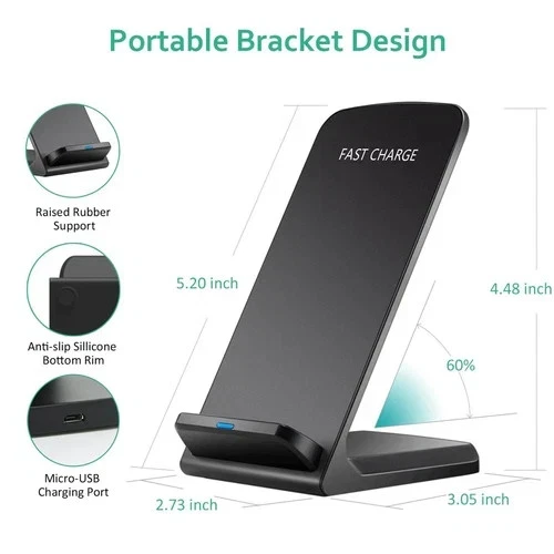 New Qi Wireless Fast Charger Charging Stand Dock For Samsung Galaxy And More - Image 3 of 4