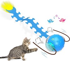 Interactive Cat Toys Ball for Indoor Cats Fast Rolling on Blue Centipede