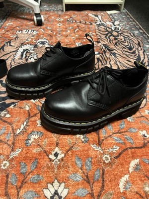 mens size 8 black leather doc marten audrick nappa platform shoes