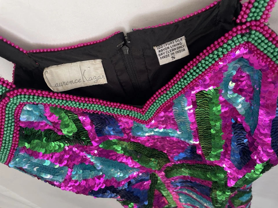 Lawrence Kazar Sequins Dress Size Small - Image 2 of 4