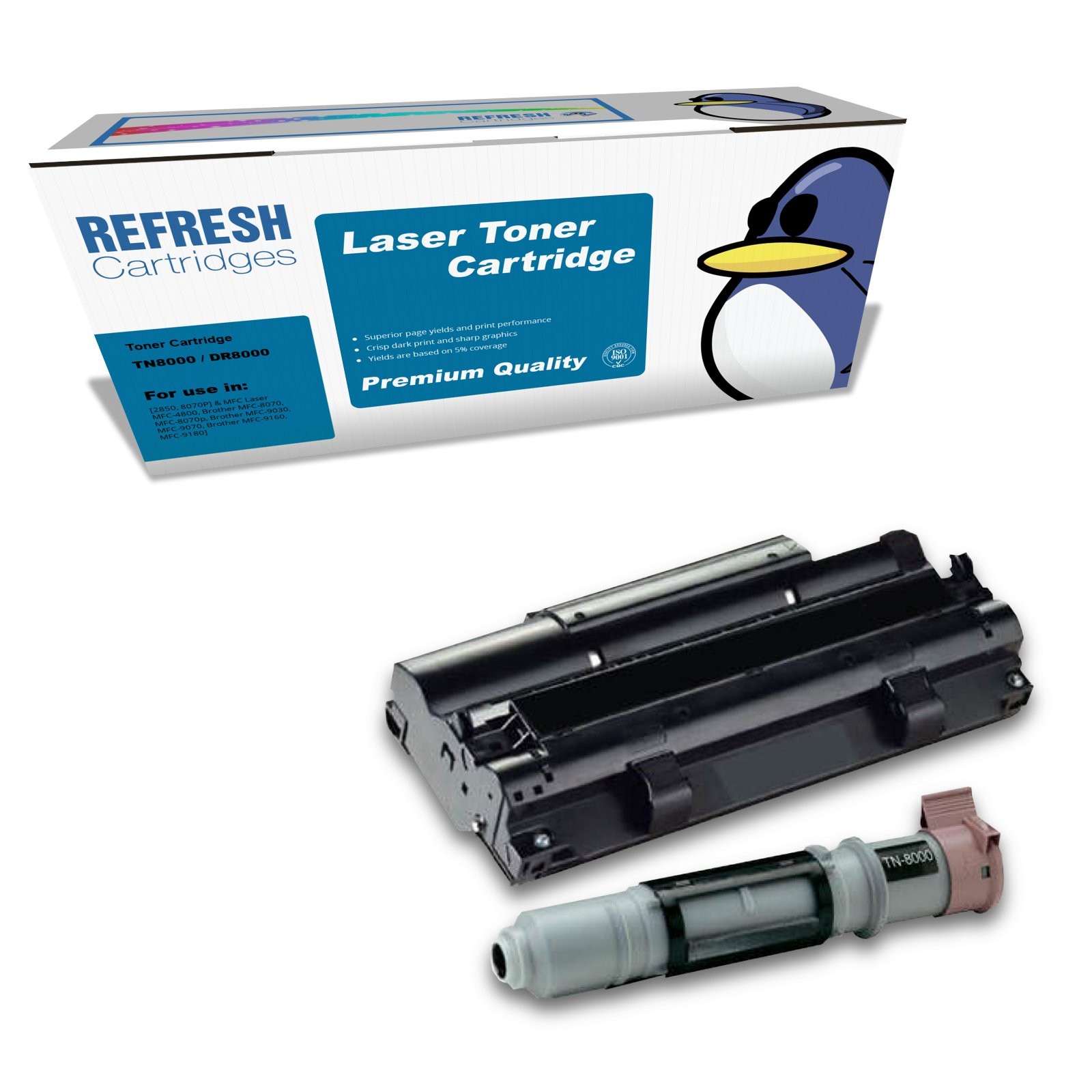 Refresh Cartridges Image Pack TN8000 and DR8000 Compatible With Brother Printers