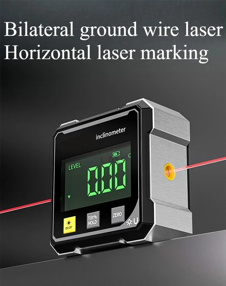 4x90° Digital Laser Level Inclinometer – Magnetic Angle Finder with Dual Lasers - Image 3 of 4