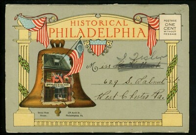 Postcard Folder Pennsylvania PA Philadelphia Historical Betsy Ross House Teich