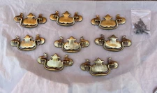 Eight Brass Drawer Pulls Early American/Ethan Allen/Batwing Style