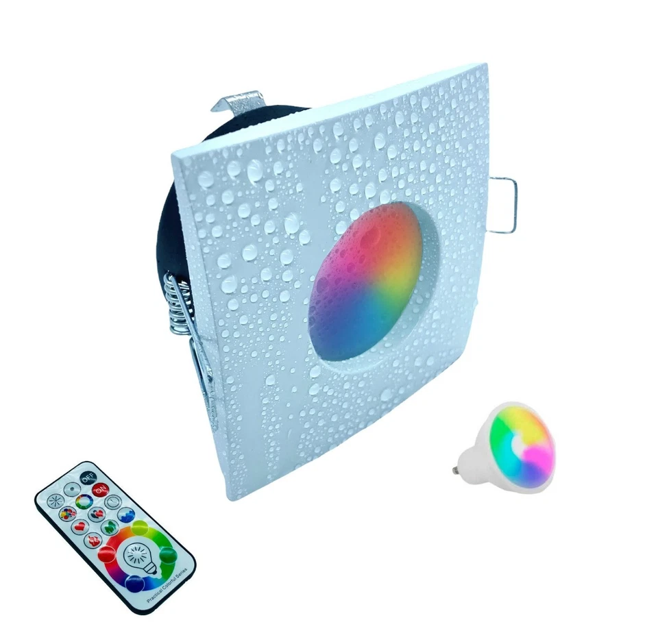Faretto Led da incasso per bagno box doccia lampada RGBW GU10 cromoterapia IP54 - Immagine 2 di 4
