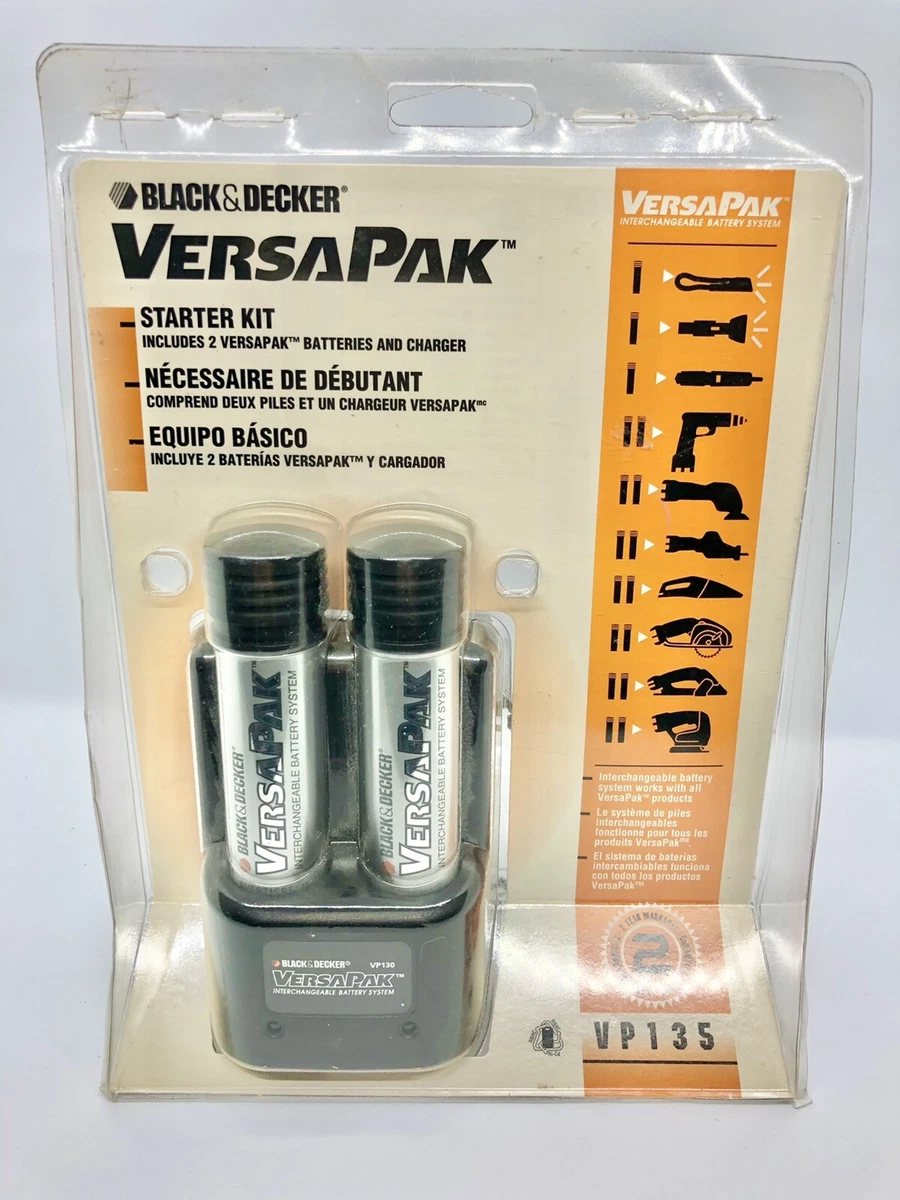 NEW Black & Decker VersaPak VP135 Starter Kit with Two 3.6-Volt Batteries  SEALED