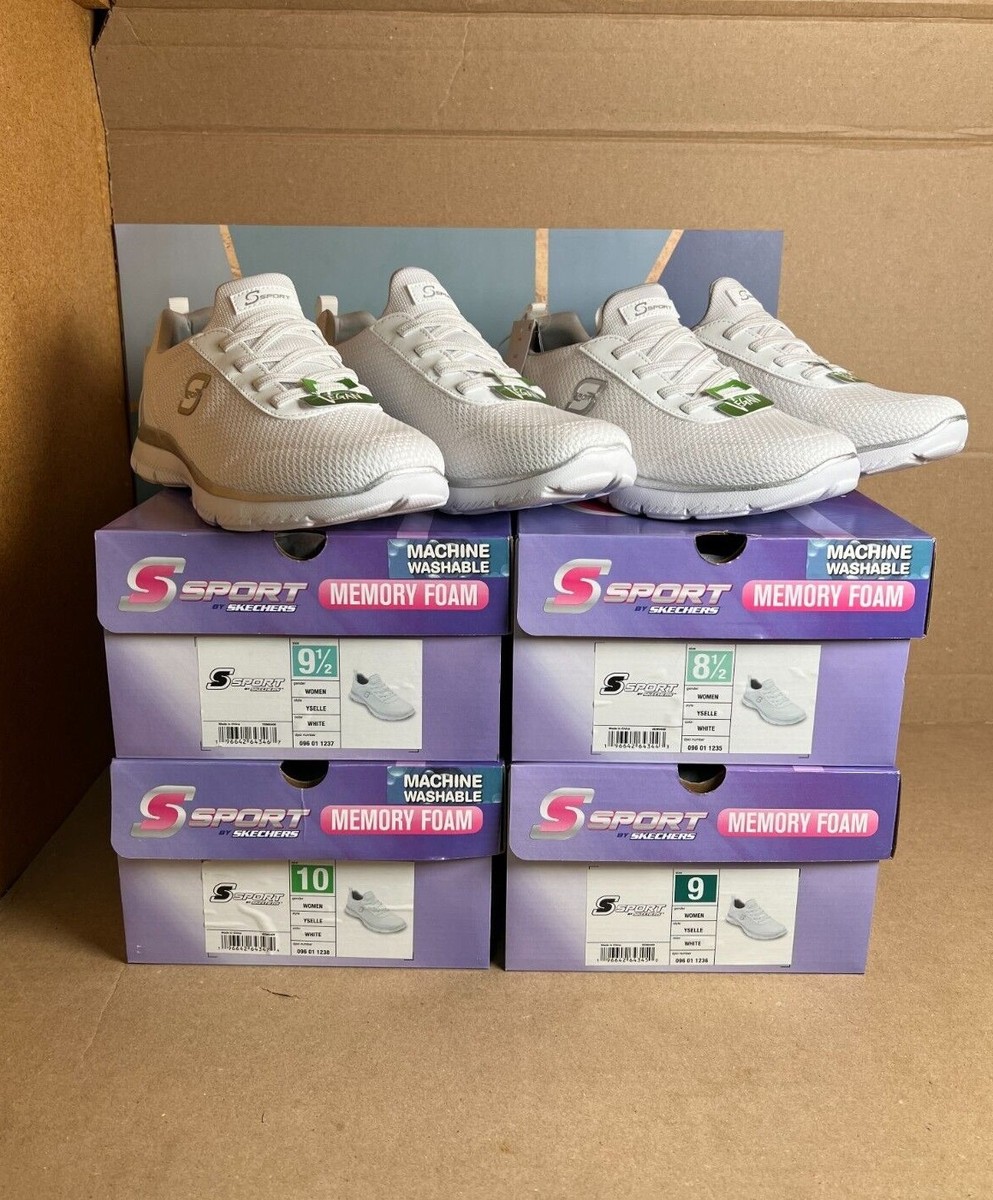 S Sport by Sketchers Memory Foam Shoes White Sneakers - NIB