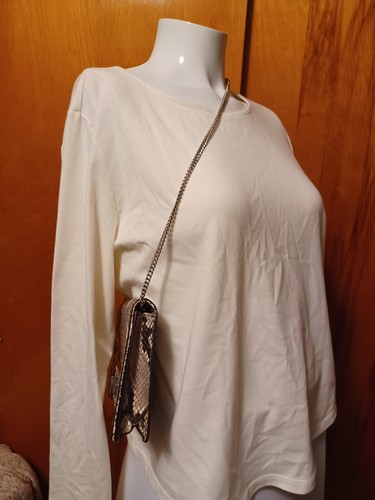 Michael Kors Gray Snakeskin Rhinestones Shoulder Tote Bag Clutch - Picture 10 of 11