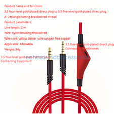 Audio Cable for Logitech Astro A10 A40 A30 A50 Headphone 2m Nylon Braided